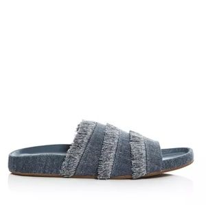 Joie Women's Denim Frayed Slide Sandals